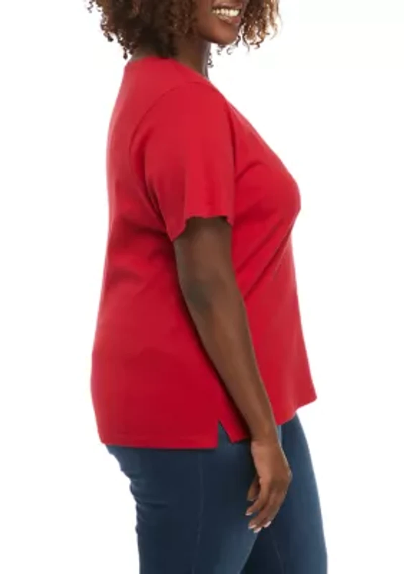 Plus Short Sleeve Cotton T-Shirt