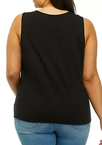 Plus Solid Scoop Neck Tank