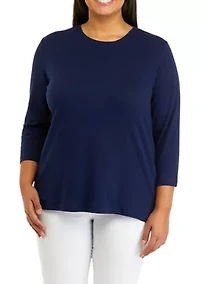 Plus 3/4 Sleeve T-Shirt