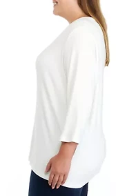 Plus 3/4 Sleeve T-Shirt
