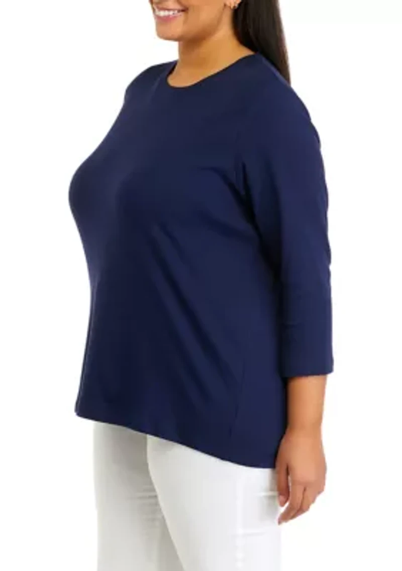 Plus 3/4 Sleeve T-Shirt