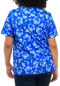 Plus Short Sleeve Printed Crew Neck T-Shirt