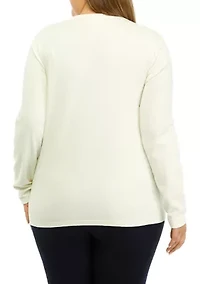 Plus Solid Crew Neck Top