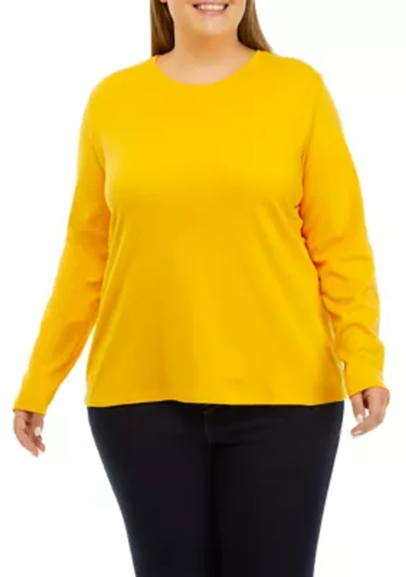 Plus Long Sleeve Crew Neck Shirt