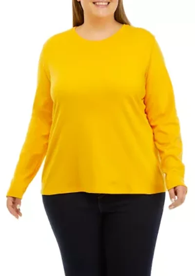 Plus Long Sleeve Crew Neck Shirt