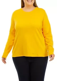 Plus Long Sleeve Crew Neck Shirt