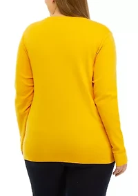Plus Long Sleeve Crew Neck Shirt