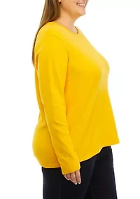Plus Long Sleeve Crew Neck Shirt
