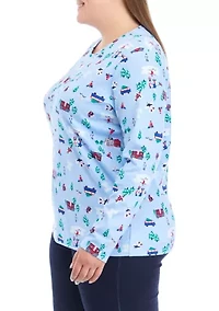 Plus Long Sleeve Printed T-Shirt