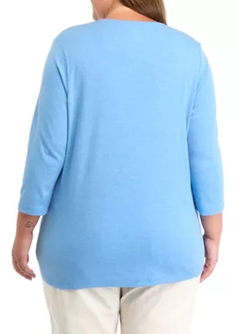Plus Heather Knit Top