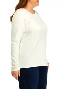 Plus Long Sleeve Cotton T-Shirt