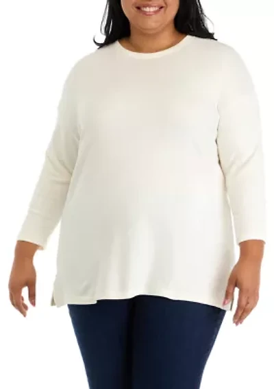 Plus 3/4 Drop Shoulder Tunic Top