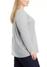 Plus Long Sleeve Holiday Graphic T-Shirt