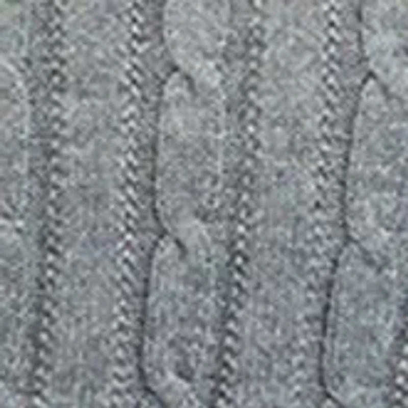 Plus Long Sleeve Cable Knit Button Trim Sweater
