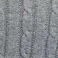 Plus Long Sleeve Cable Knit Button Trim Sweater