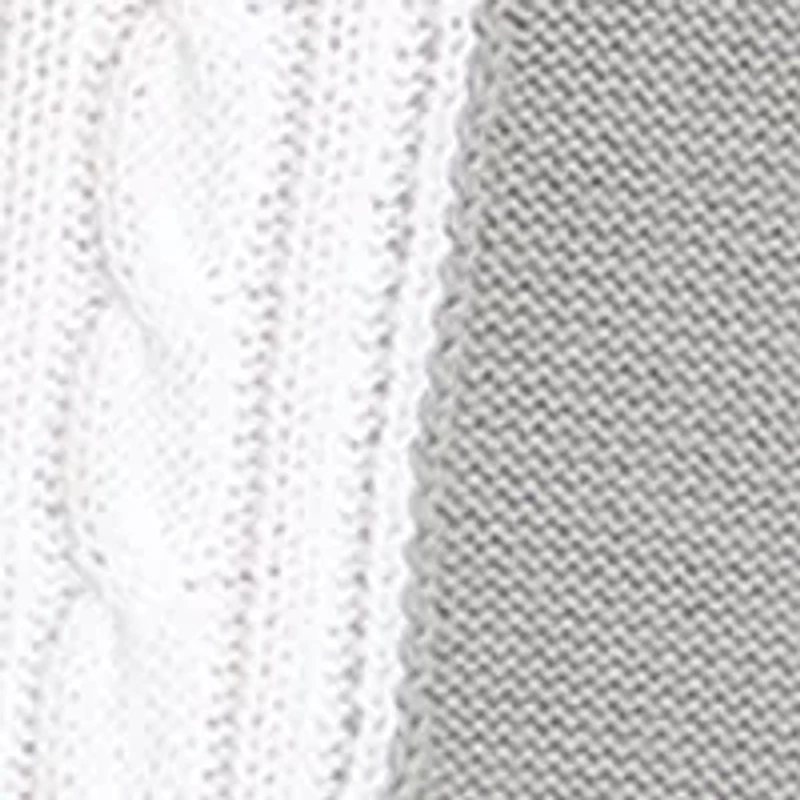 Plus Long Sleeve Cowl Neck Color Block Cable Knit Sweater