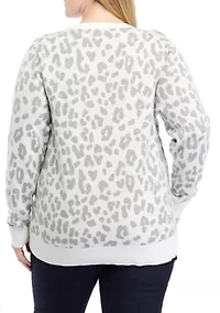 Plus Long Sleeve Jacquard Sweater