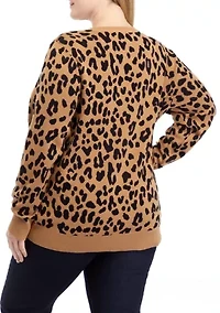 Plus Long Sleeve Jacquard Sweater