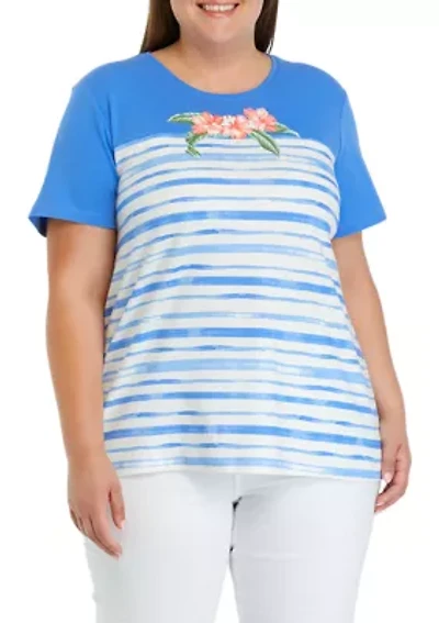 Plus Short Sleeve Crew Neck Graphic T-Shirt