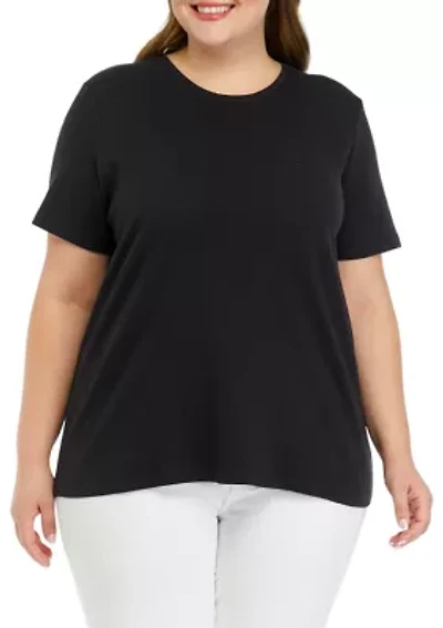 Plus Short Sleeve Crew Neck T-Shirt