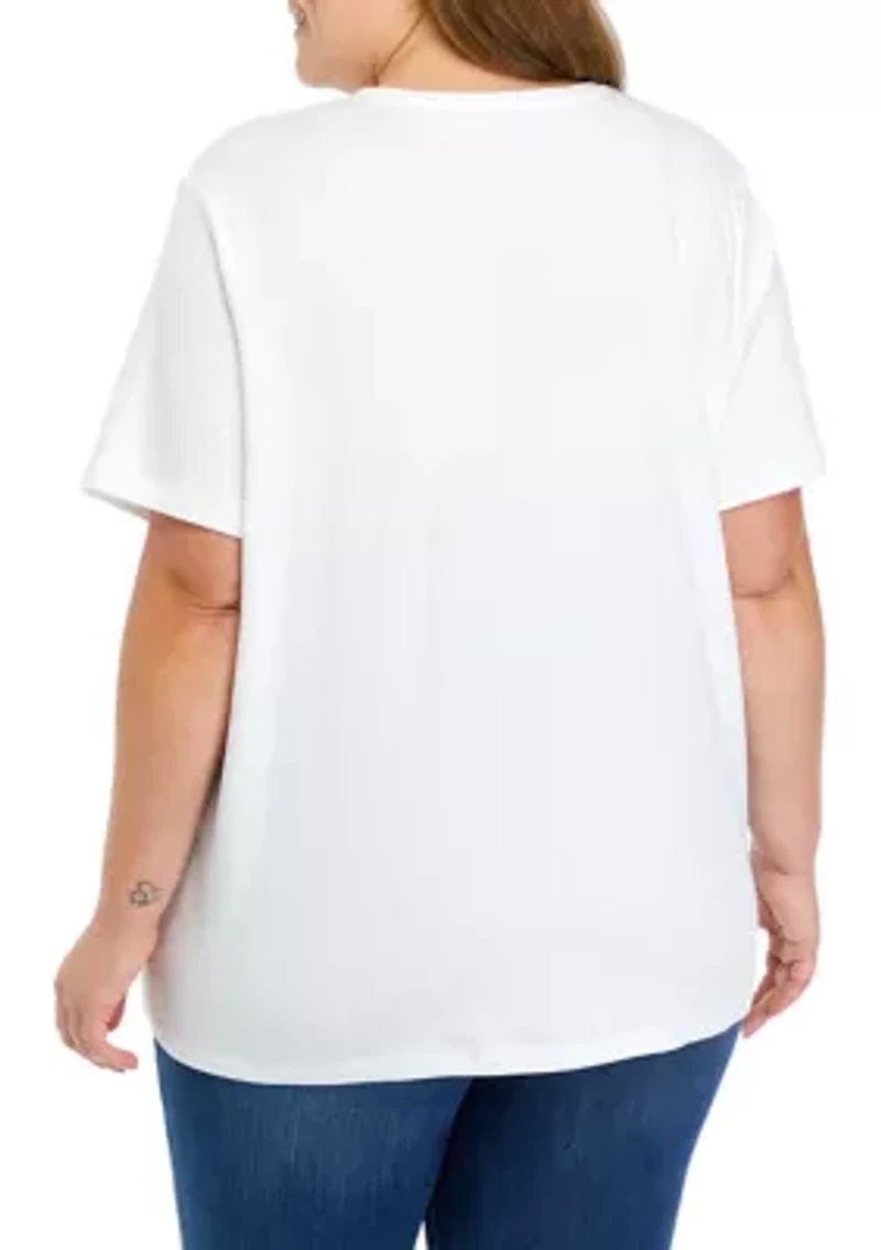 Plus Short Sleeve Crew Neck T-Shirt