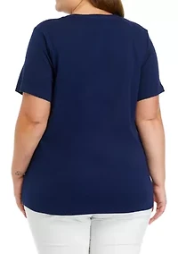Plus Short Sleeve Crew Neck T-Shirt