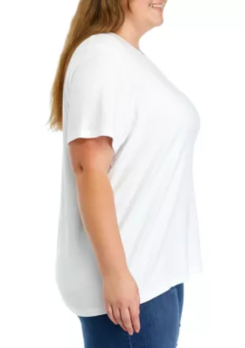 Plus Short Sleeve Crew Neck T-Shirt