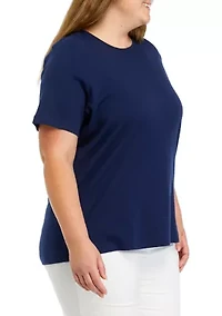 Plus Short Sleeve Crew Neck T-Shirt