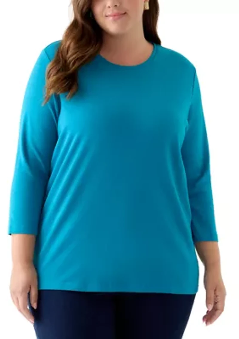 Plus 3/4 Sleeve T-Shirt