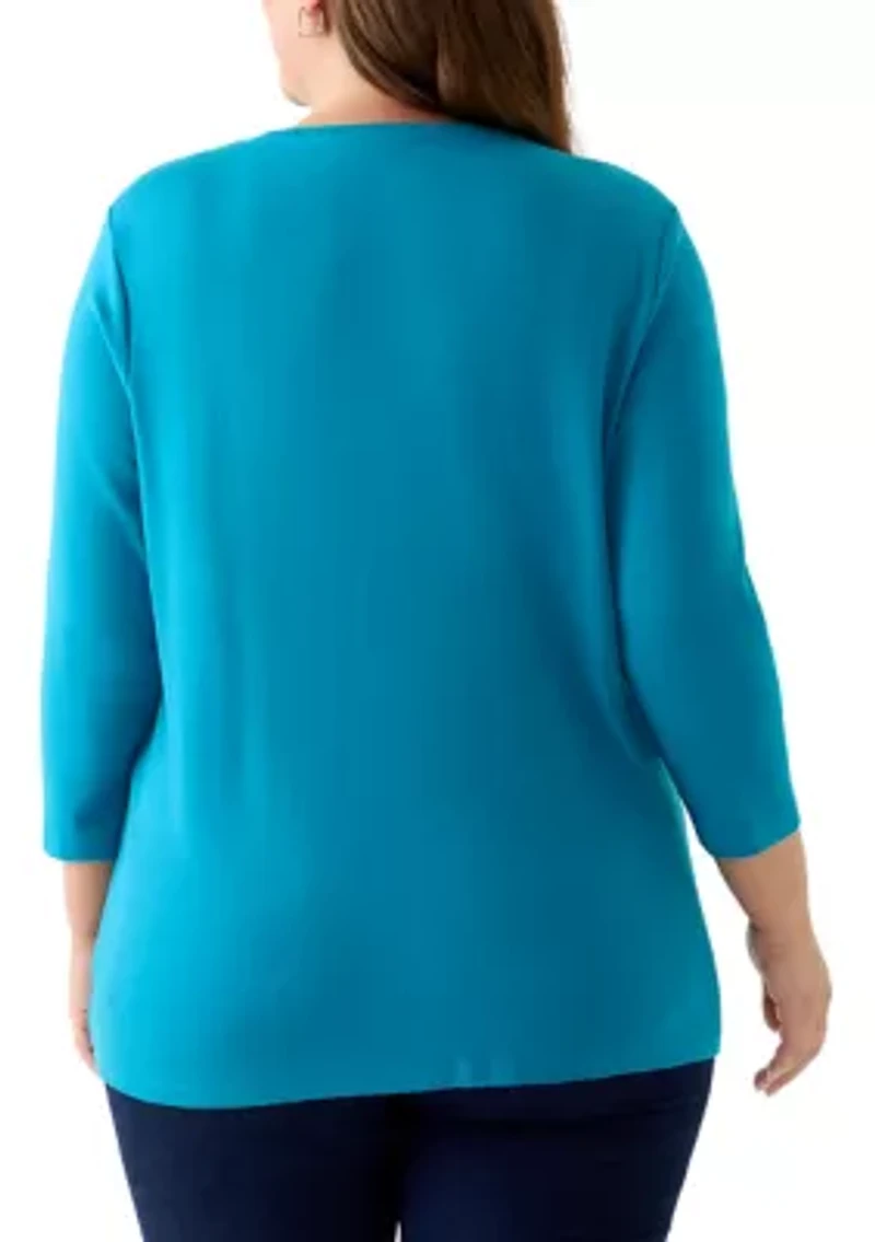 Plus 3/4 Sleeve T-Shirt