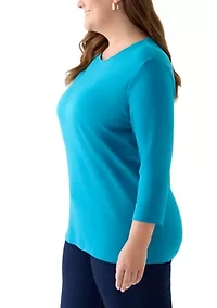Plus 3/4 Sleeve T-Shirt