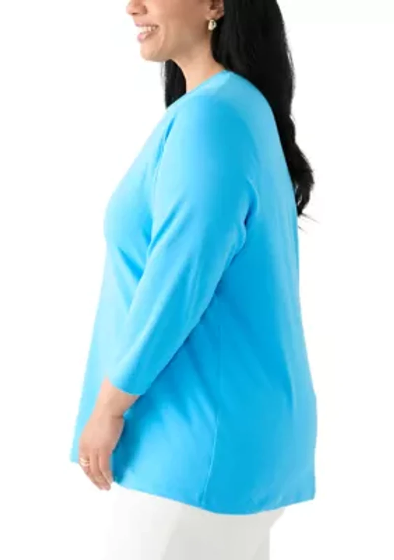 Plus Long Sleeve Crew Neck T-Shirt