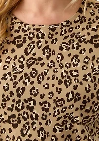 Plus 3/4 Sleeve Printed Shirt