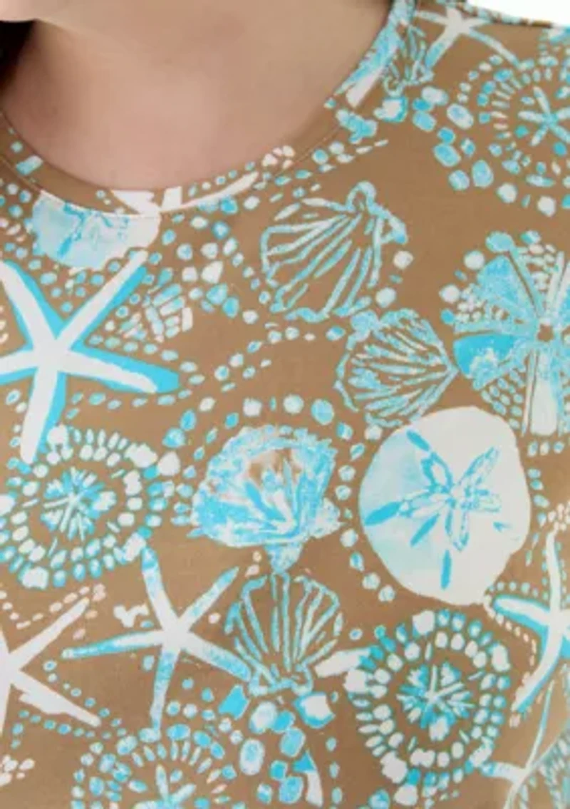 Plus Printed Crew Neck Top