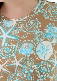 Plus Printed Crew Neck Top