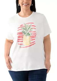 Plus Short Sleeve Crew Neck Graphic T-Shirt