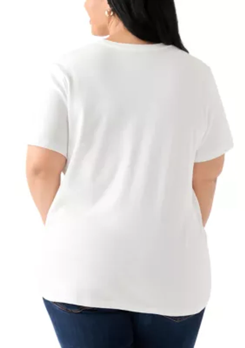 Plus Short Sleeve Crew Neck Graphic T-Shirt