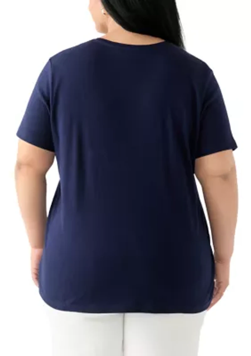 Plus Short Sleeve Crew Neck Graphic T-Shirt