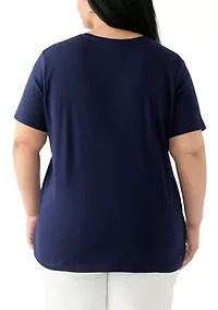 Plus Short Sleeve Crew Neck Graphic T-Shirt