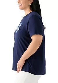 Plus Short Sleeve Crew Neck Graphic T-Shirt