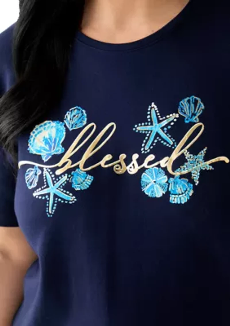Plus Short Sleeve Crew Neck Graphic T-Shirt