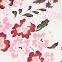 Plus 3/4 Sleeve Split Neck Allover Print Top