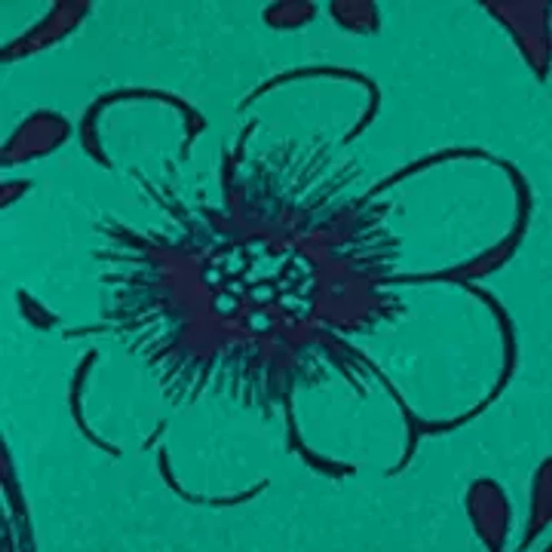 Plus 3/4 Sleeve Split Neck Allover Print Top