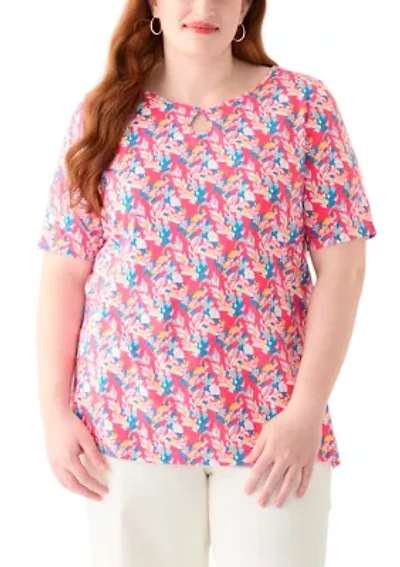 Plus Printed Keyhole Top