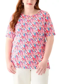 Plus Printed Keyhole Top
