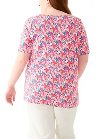 Plus Printed Keyhole Top