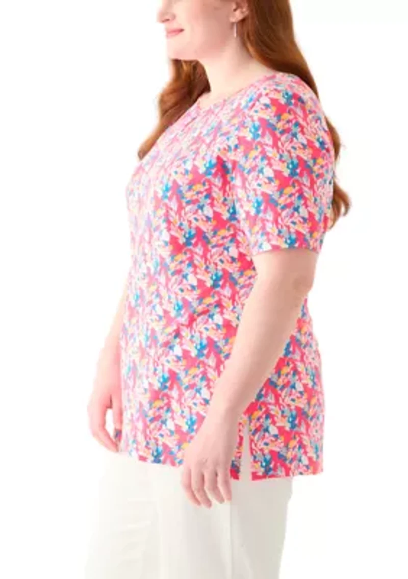 Plus Printed Keyhole Top