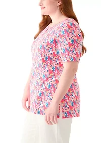 Plus Printed Keyhole Top