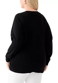 Plus Cable Knit Crew Neck Sweater
