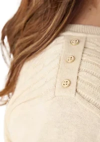 Plus Long Sleeve Cable Crew Sweater